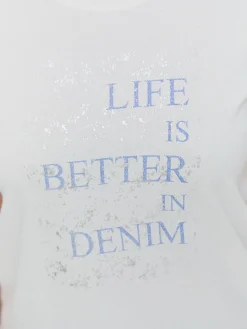 Encuentro Moda CAMISETA LETRAS DENIM